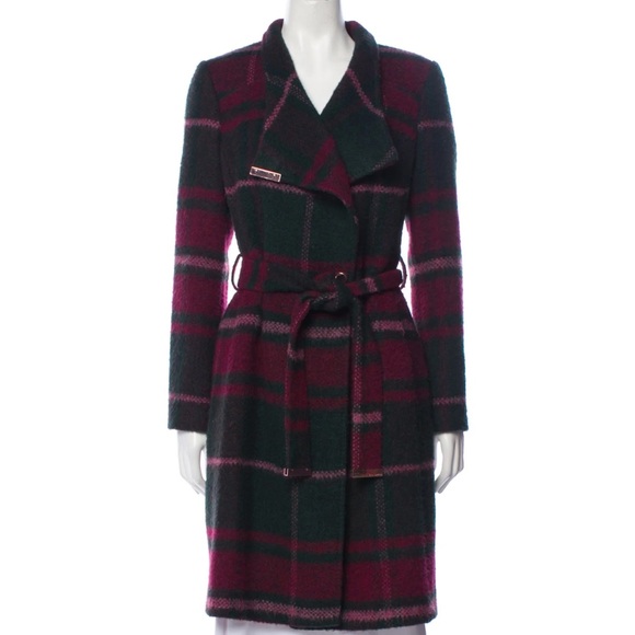 Ted Baker Fredye plaid Belted coat - Picture 2 of 12